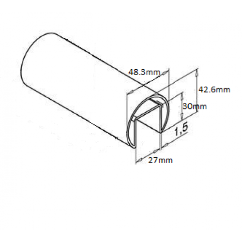 Slotted Tube Round 48.3 x 1.5mm ***6mtrs Long***   Grade 316 Satin 